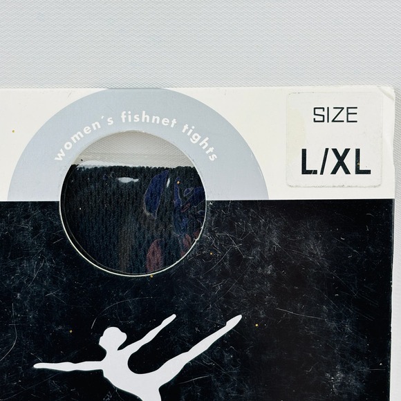 Revolution DanceWear Women's L/XL Fishnet Tights Black Second‎ Skin Style 1081 - Picture 2 of 5